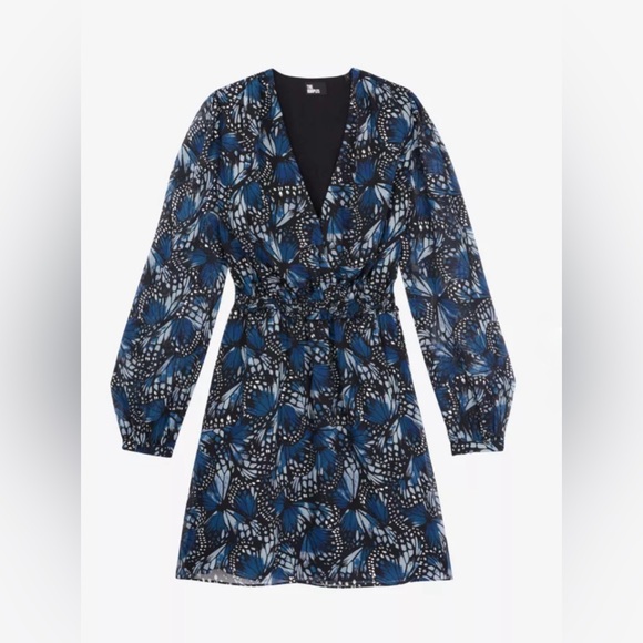 The Kooples Dresses & Skirts - The Kooples Butterfly print smocked waist woven minidress size 0